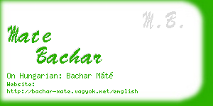 mate bachar business card
